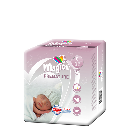 Sauskelnės ankstukams Magics Premature, dydis – Premature Nr. 0 (iki 3 kg), 20 vnt.
