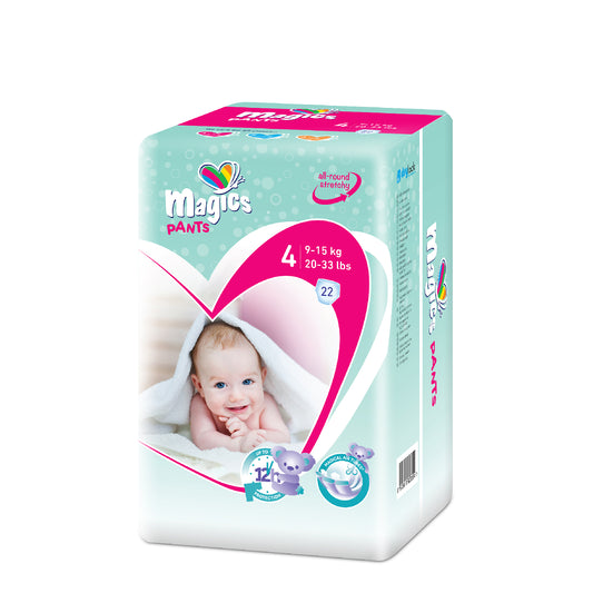 Sauskelnės - kelnaitės Magics Pants, dydis – Maxi Nr.4 (9-15 kg.), 22 vnt.