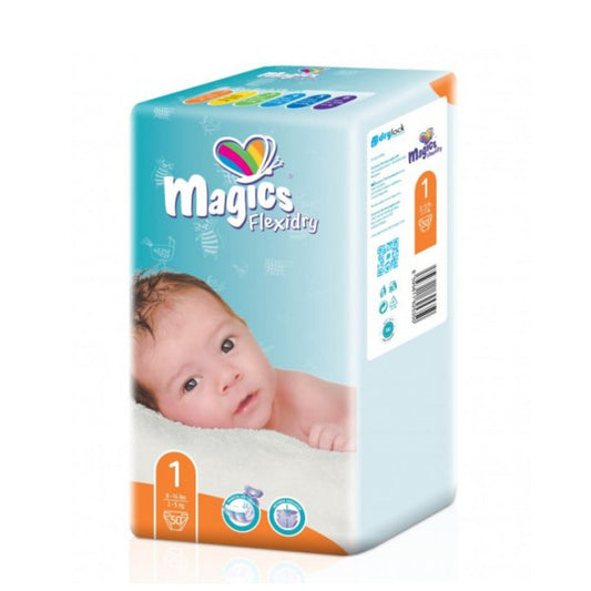 Sauskelnės Magics Flexidry, dydis – Newborn Nr.1 (2-5 kg.), 50 vnt.