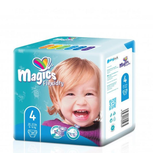 Sauskelnės Magics Flexidry, dydis – Maxi Nr.4 (9-14 kg.), 31 vnt.