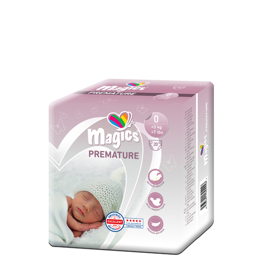 Sauskelnės ankstukams Magics Premature, dydis – Premature    Nr. 0 (iki 3 kg), 20 vnt.